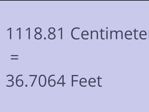 1118.81 CM TO FEET