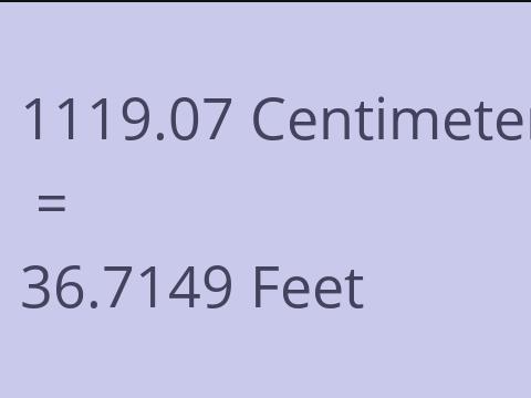 1119.07 CM TO FEET