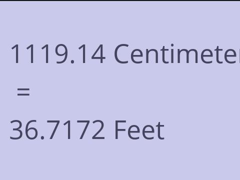 1119.14 CM TO FEET