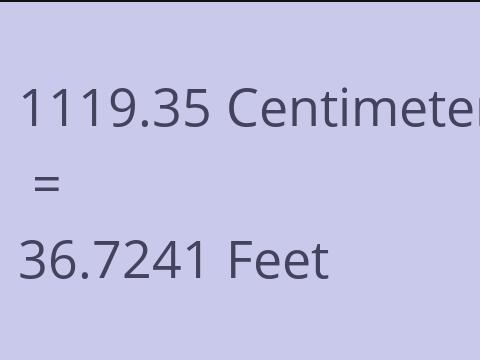 1119.35 CM TO FEET