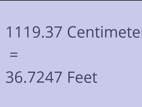 1119.37 CM TO FEET