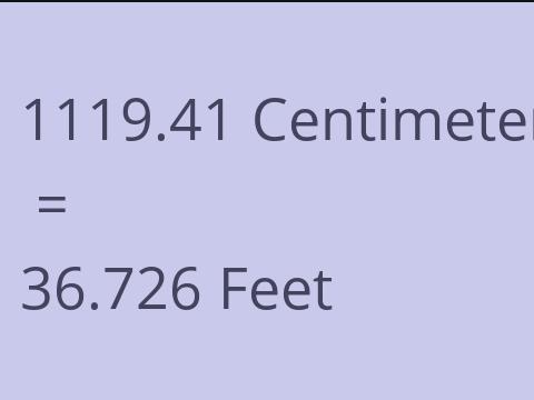 1119.41 CM TO FEET