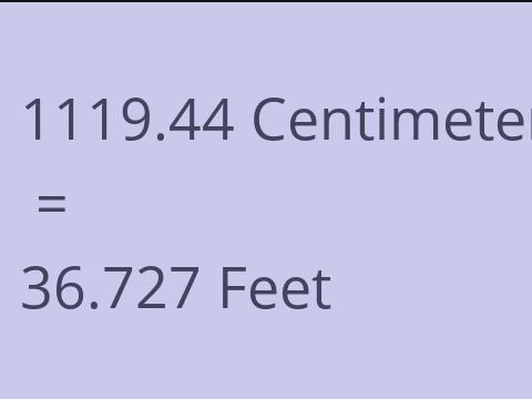 1119.44 CM TO FEET