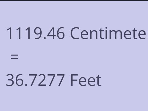 1119.46 CM TO FEET