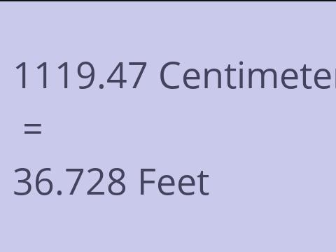 1119.47 CM TO FEET