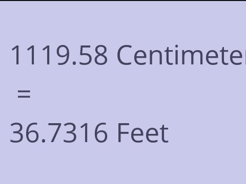 1119.58 CM TO FEET