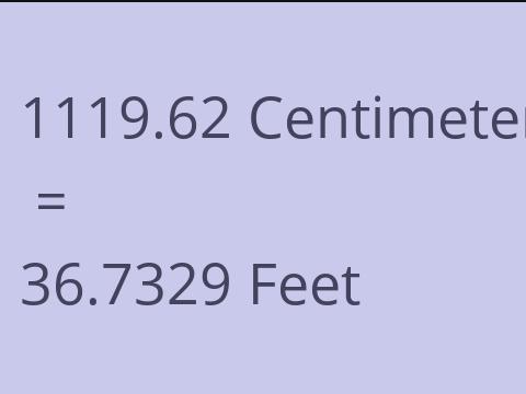 1119.62 CM TO FEET