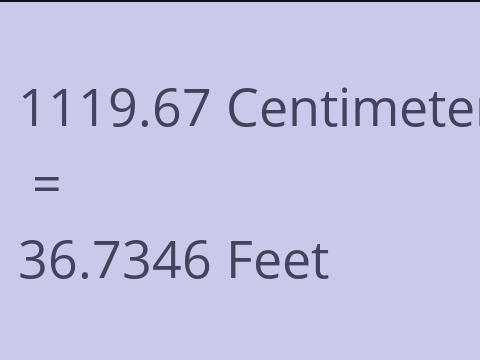 1119.67 CM TO FEET