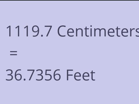 1119.7 CM TO FEET