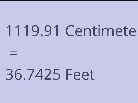 1119.91 CM TO FEET