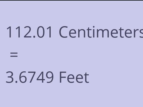 112.01 CM TO FEET