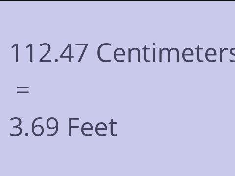 112.47 CM TO FEET