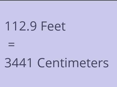 112.9 FEET TO CM