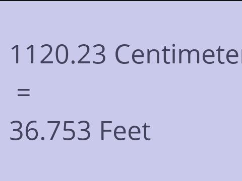 1120.23 CM TO FEET