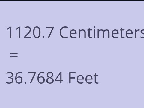 1120.7 CM TO FEET