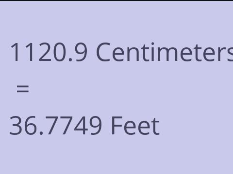 1120.9 CM TO FEET