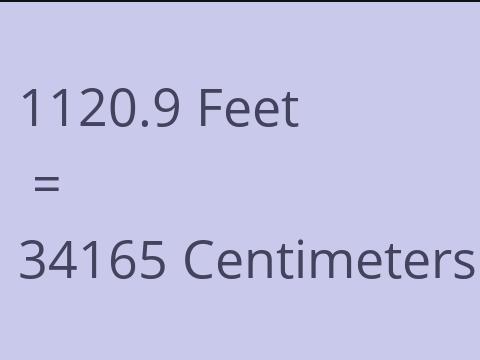 1120.9 FEET TO CM