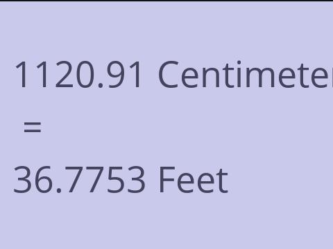 1120.91 CM TO FEET