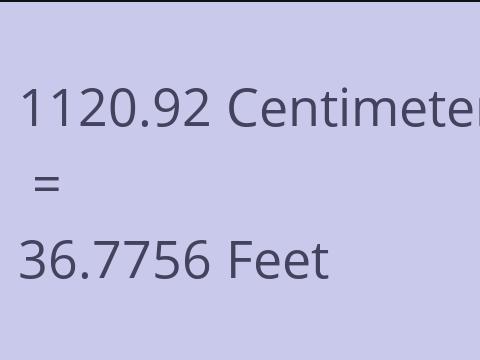 1120.92 CM TO FEET