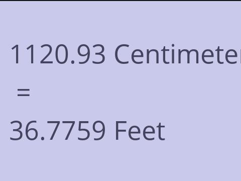 1120.93 CM TO FEET