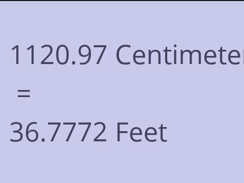 1120.97 CM TO FEET