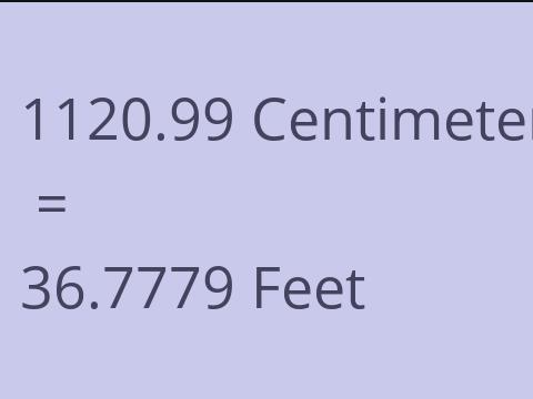 1120.99 CM TO FEET