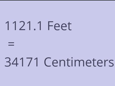 1121.1 FEET TO CM