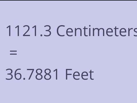 1121.3 CM TO FEET