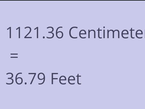 1121.36 CM TO FEET