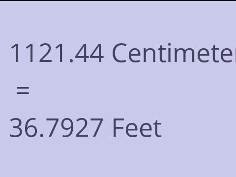 1121.44 CM TO FEET