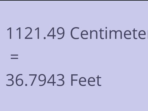 1121.49 CM TO FEET