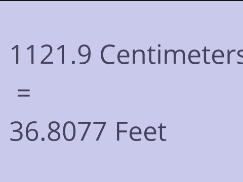 1121.9 CM TO FEET