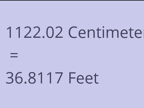 1122.02 CM TO FEET