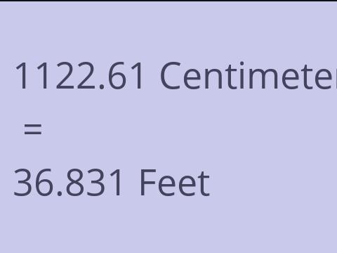 1122.61 CM TO FEET