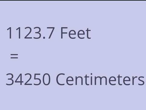 1123.7 FEET TO CM