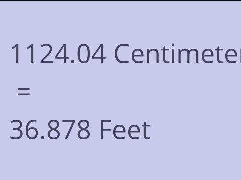 1124.04 CM TO FEET