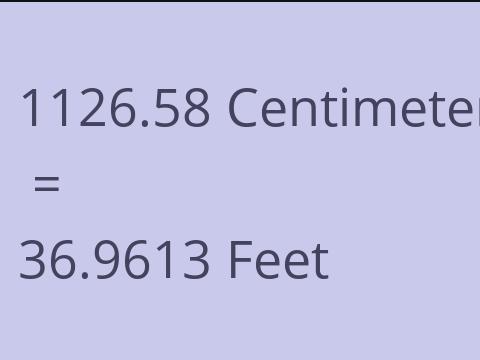 1126.58 CM TO FEET