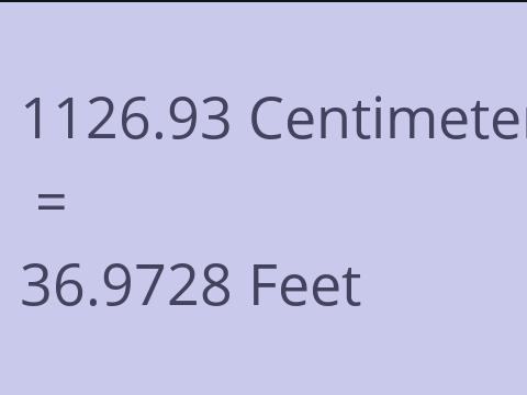 1126.93 CM TO FEET