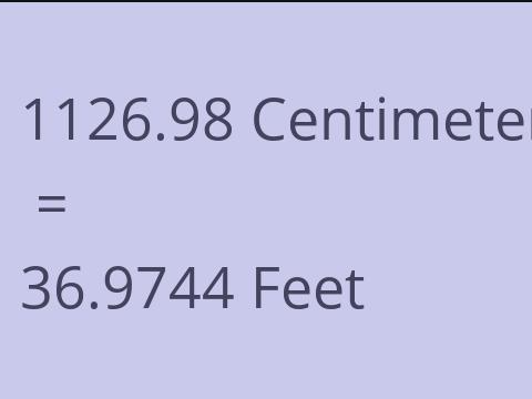 1126.98 CM TO FEET