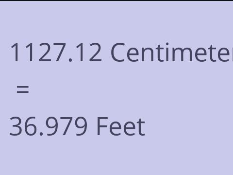 1127.12 CM TO FEET