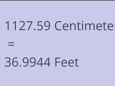 1127.59 CM TO FEET