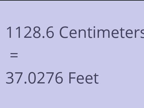 1128.6 CM TO FEET