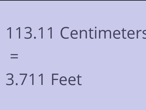 113.11 CM TO FEET