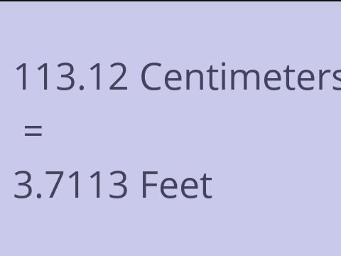 113.12 CM TO FEET