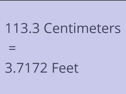 113.3 CM TO FEET