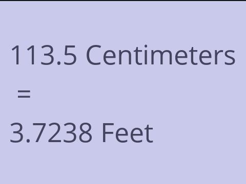 113.5 CM TO FEET