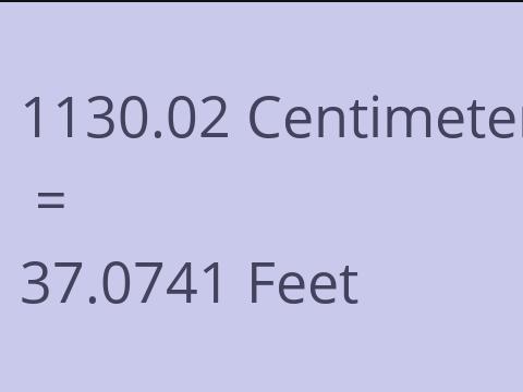 1130.02 CM TO FEET