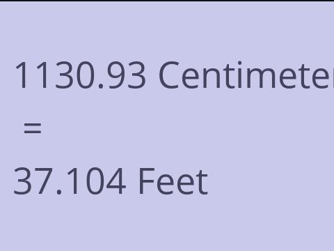 1130.93 CM TO FEET