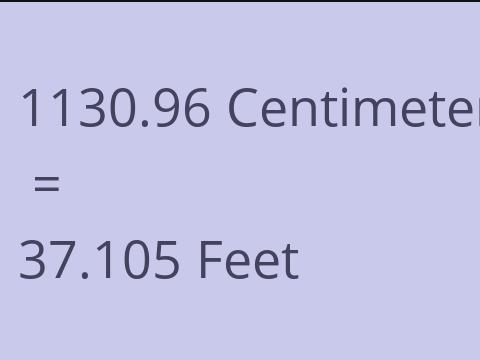 1130.96 CM TO FEET