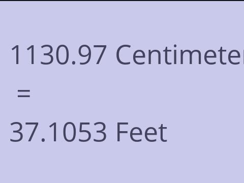 1130.97 CM TO FEET